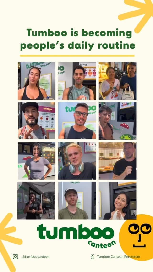 Tumboo regulars from around the world holding their meals