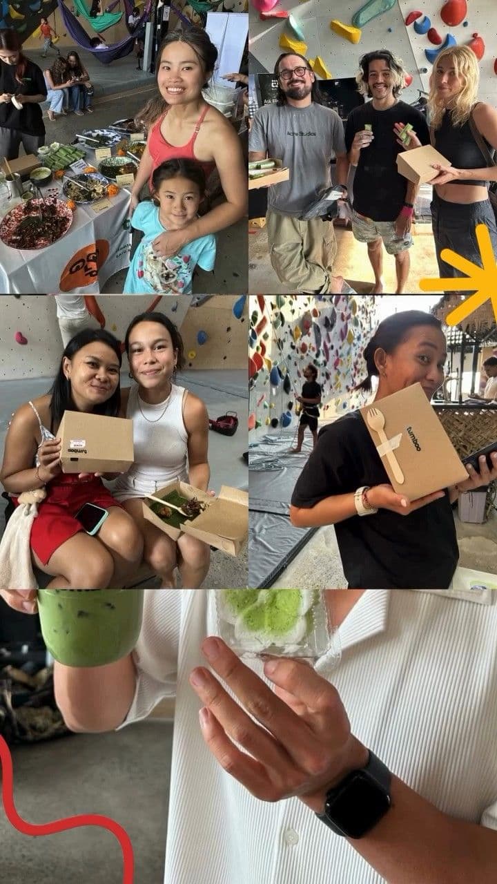 Climbers with their Tumboo boxes